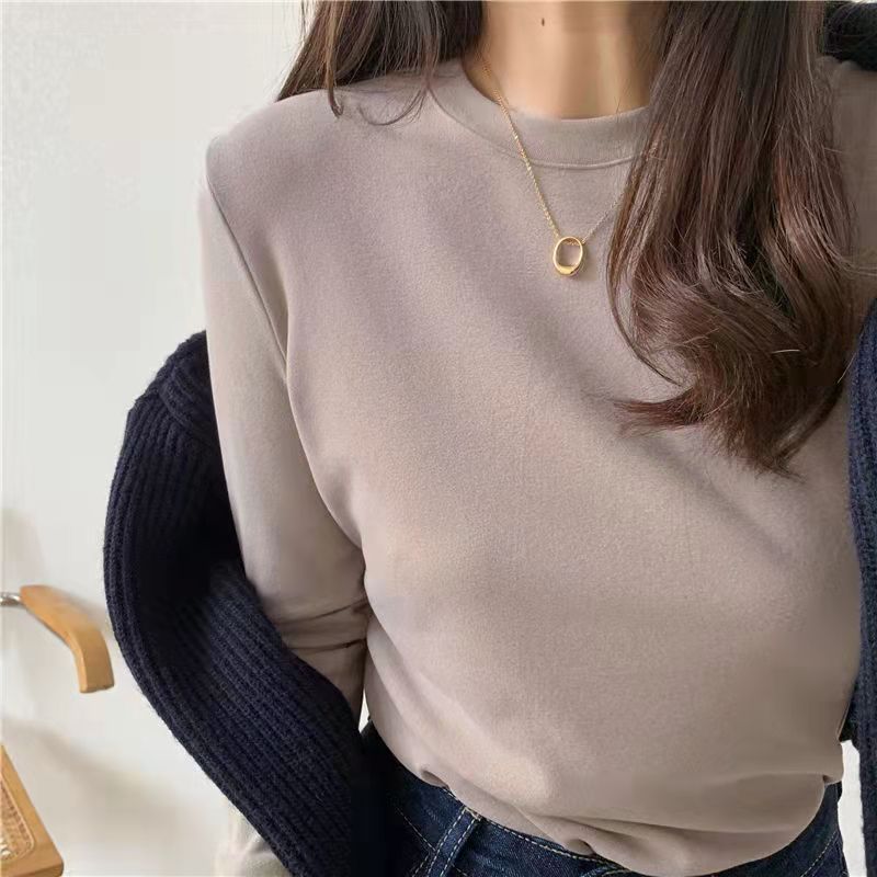 Yasuk 2022 Spring Winter Fashion Woman Solid Casual Plush TShirts Pullover Turtleneck Women’s Loose Slim Knitted Velvet Sweaters alx