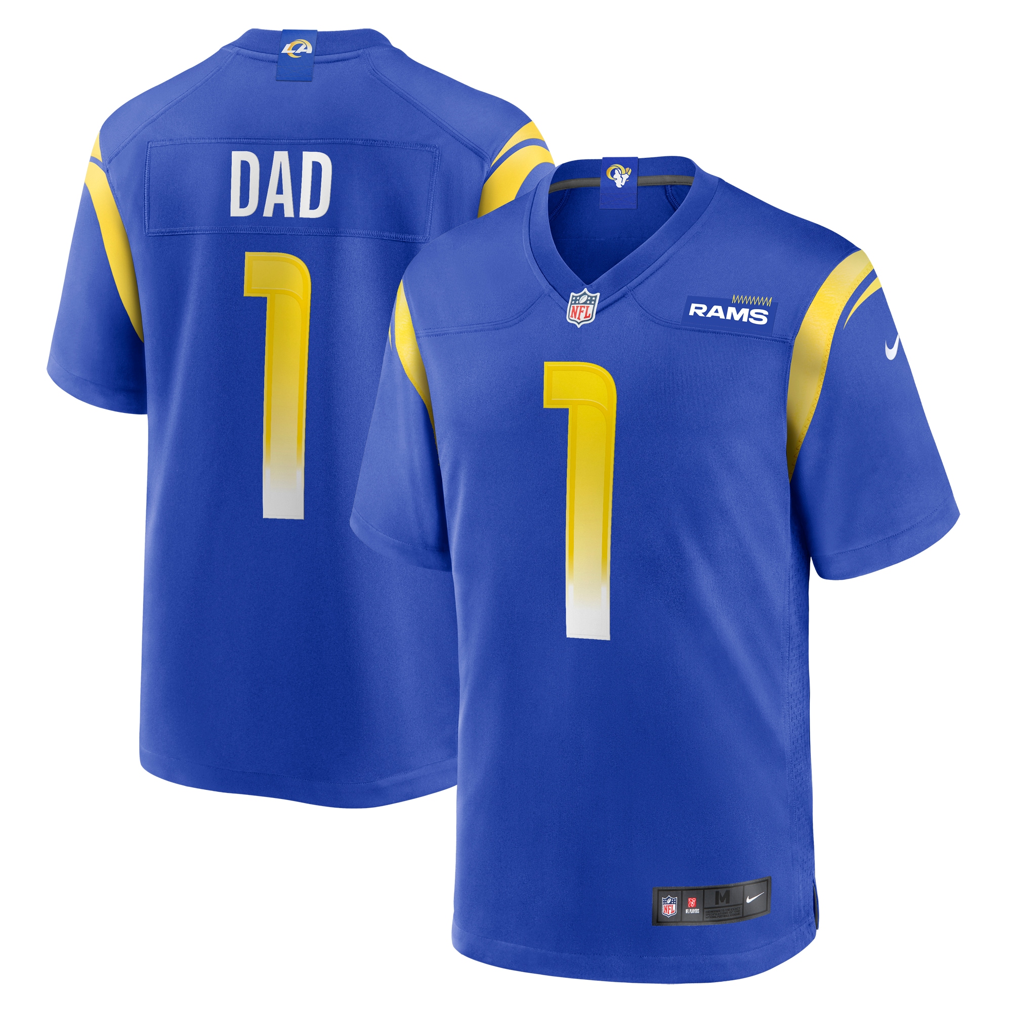 Men’s Los Angeles Rams Number 1 Dad Royal Game Jersey