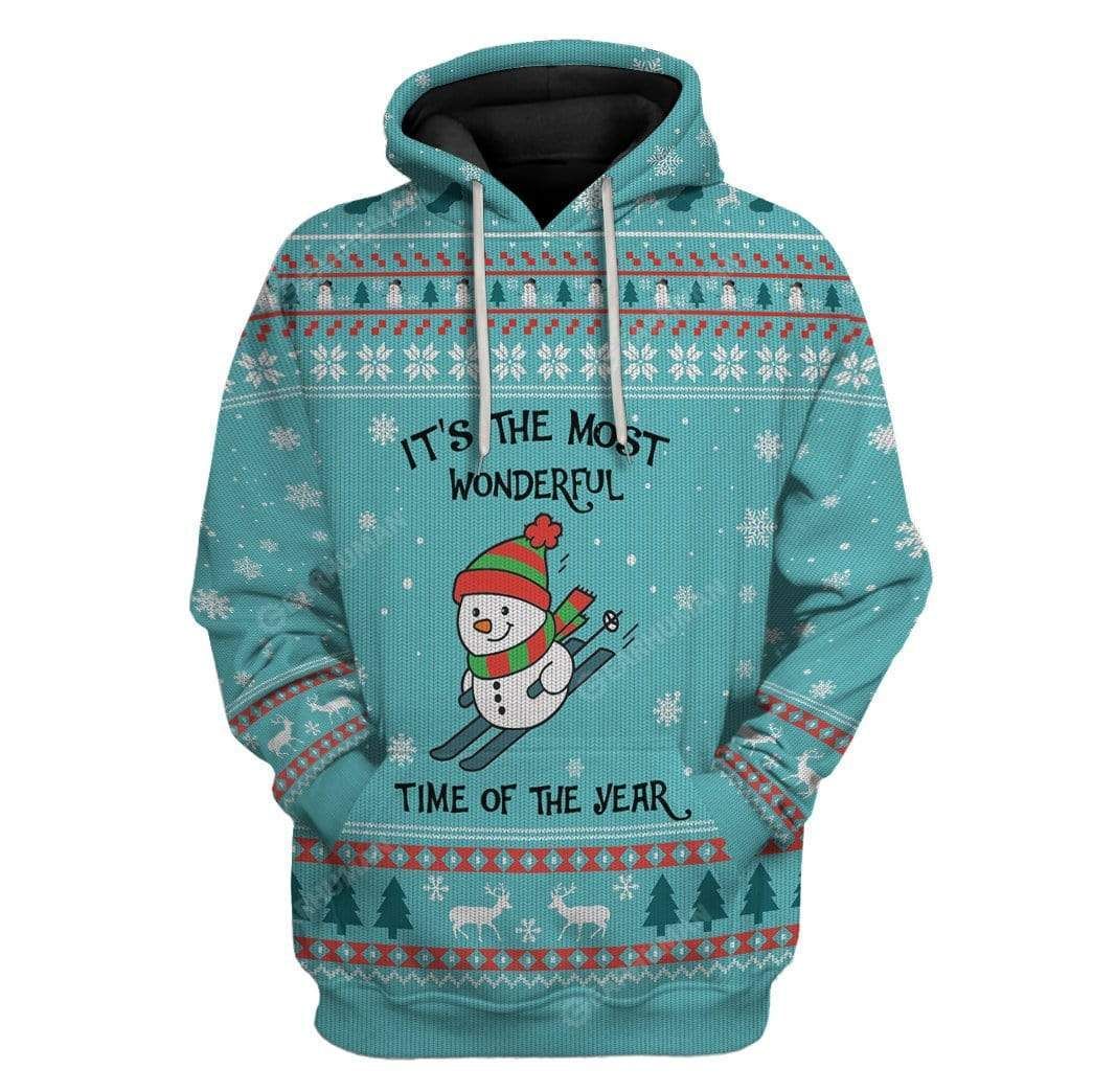 Ugly Christmas Snowman Ski Hoodie Tshirt Apparel