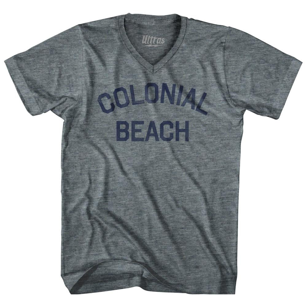 Virginia Colonial Beach Adult Tri-Blend V-neck Womens Junior Cut Vintage T-shirt