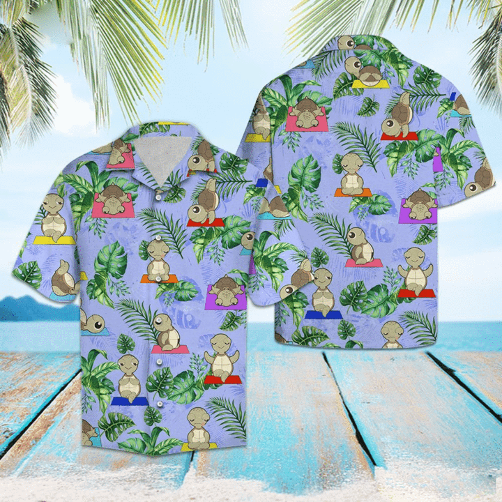 Funny Turtle Yoga Practice Hawaii Shirt For Men Women Adult Ha20791