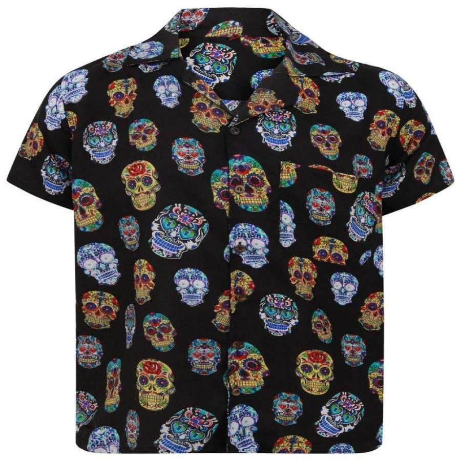 Halloween Skull Hawaii Aloha Shirts Ha111686