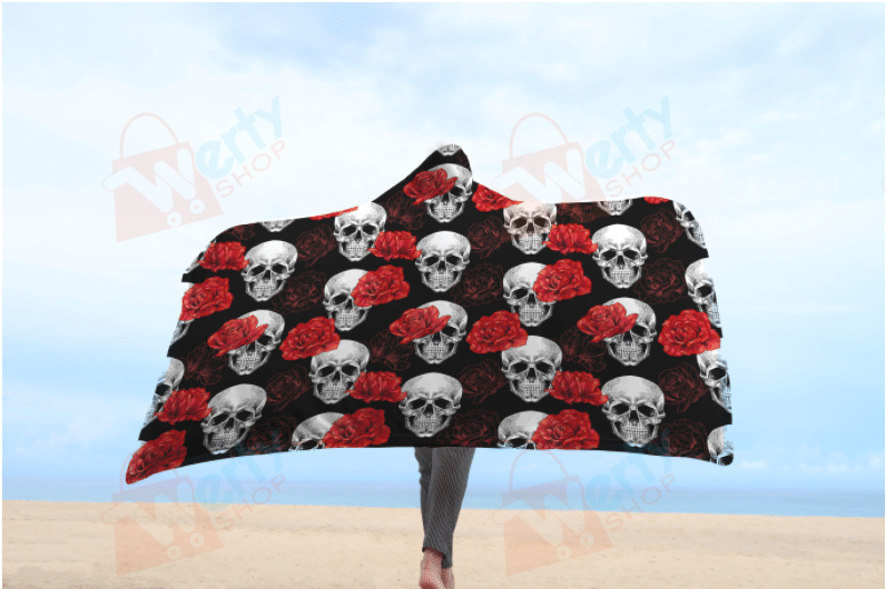 Sugar Skull Hooded Blanket 230941SS