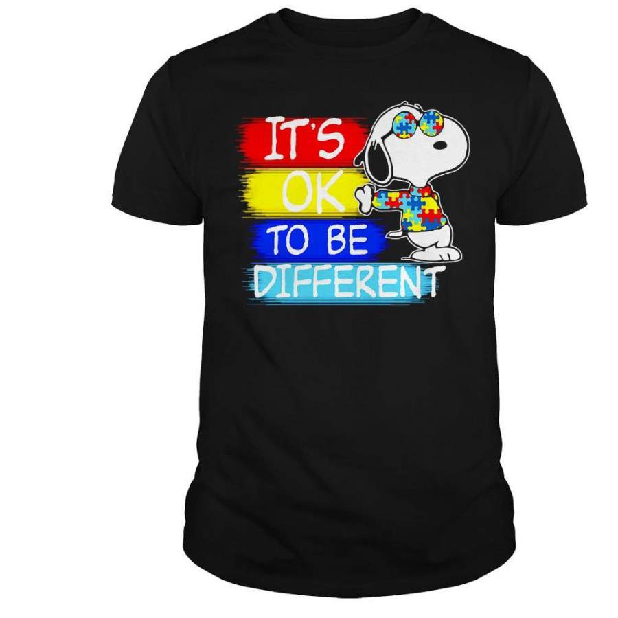 Snoopy Autism Awareness It’s Ok to Be Different Shirt Trending Funny Gift Tshirt