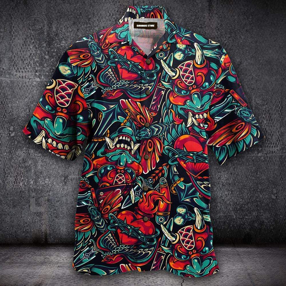 Amazing Devil Tattoo Aloha Hawaiian Shirts #DH