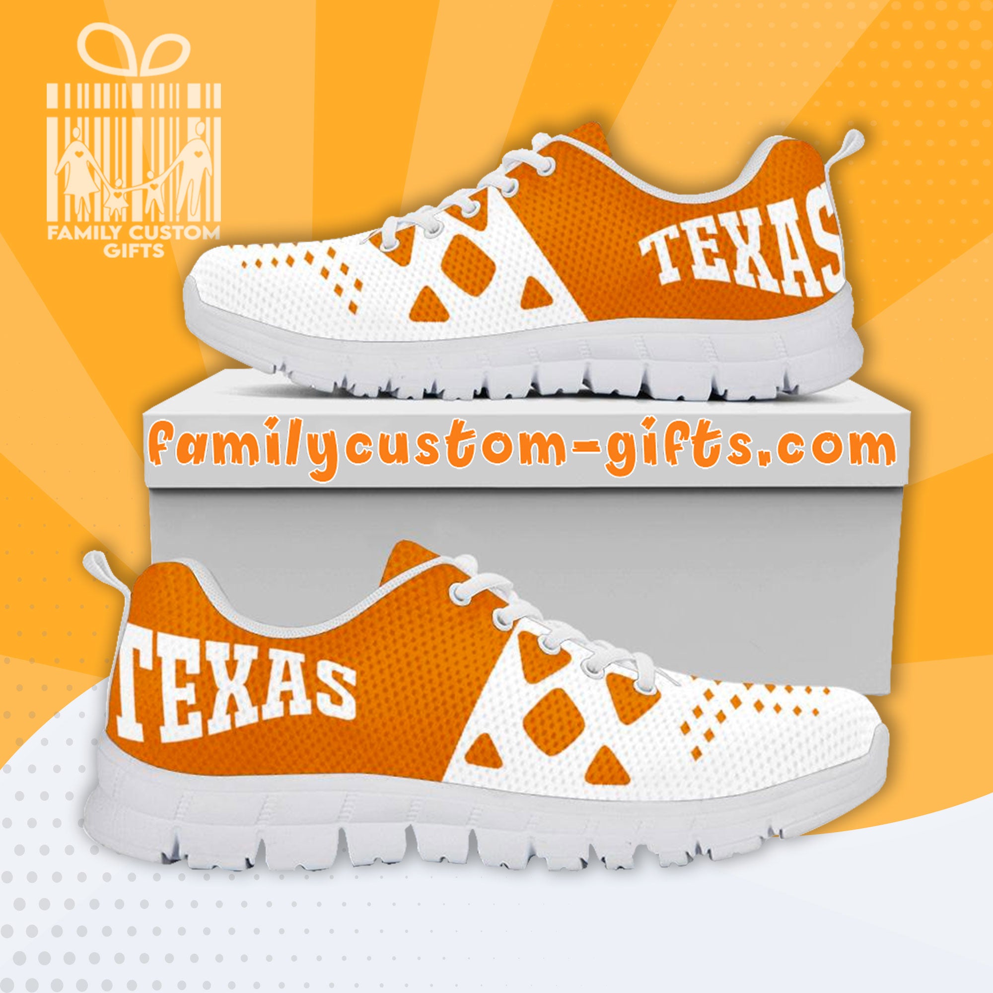 Texas Longhorns Custom Shoes For Men Women 3D Print Fashion Sneaker Gifts For Her Him