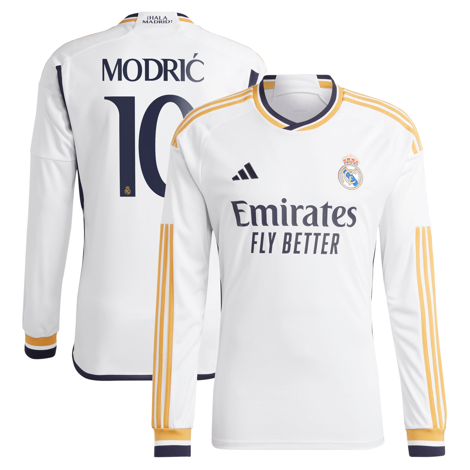 Luka Modric Real Madrid 2023/24 Home Replica Long Sleeve Jersey – White