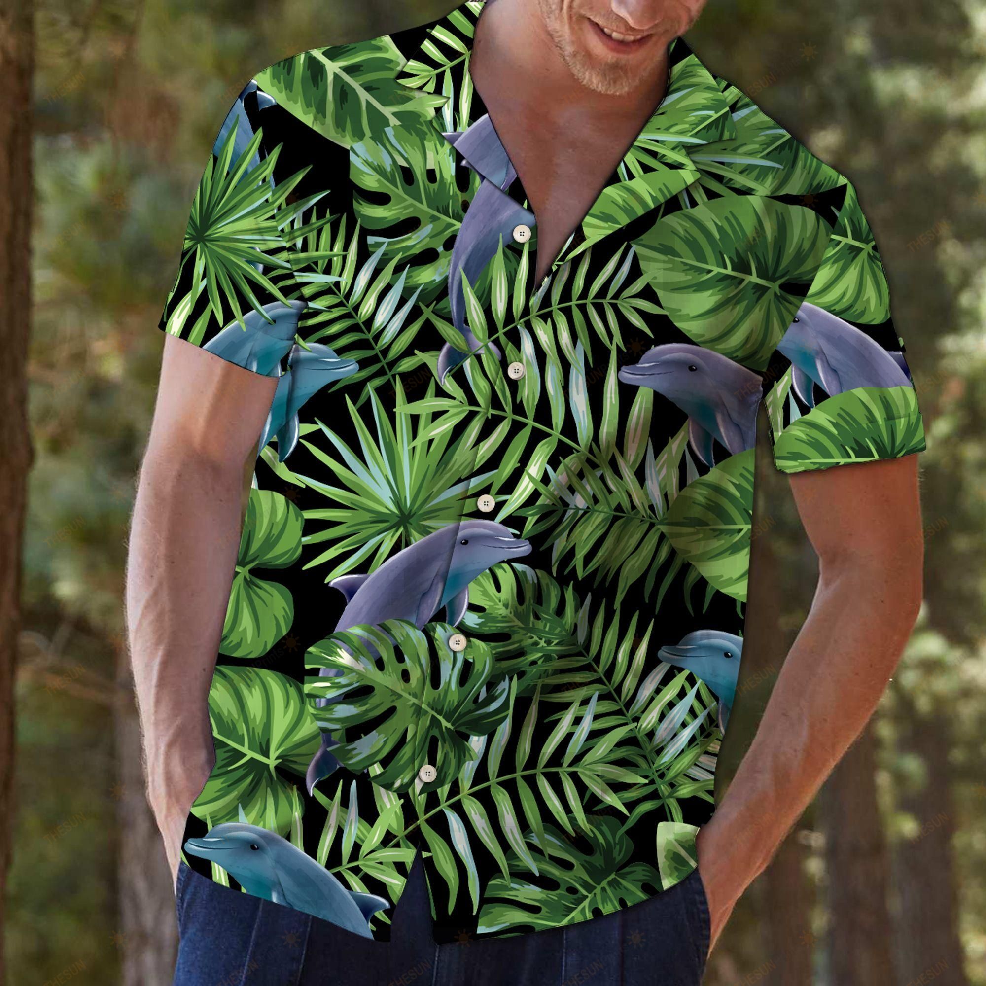 Dolphin Green Tropical Hawaiian Shirt Ha70689