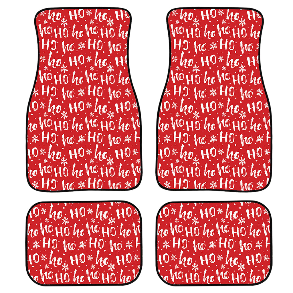 Christmas Santa Laugh Pattern Print Front And Back Car Floor Mats, Front Car Mat