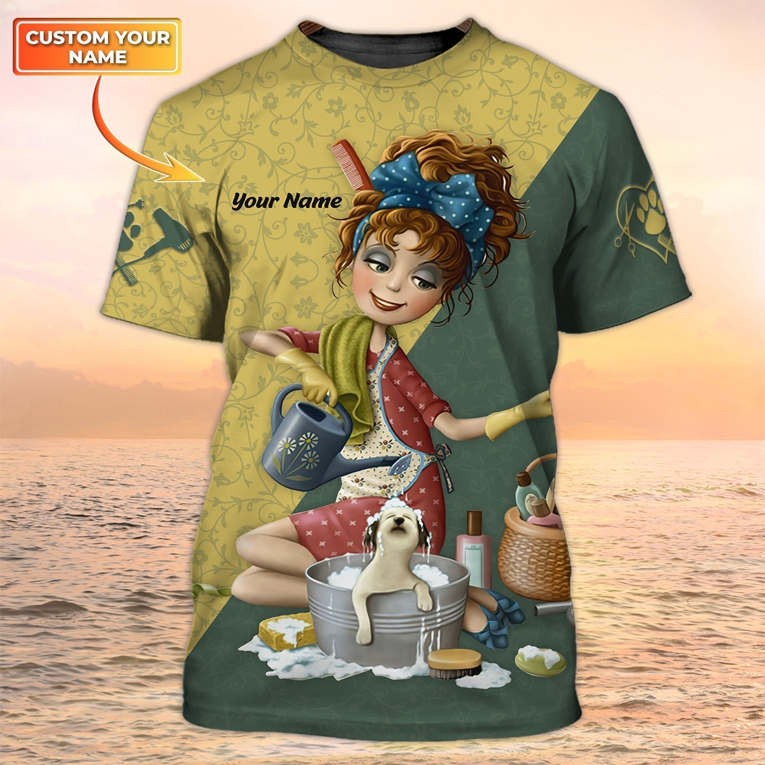 Personalized Dog Groomer 3D T Shirt Pet Groomer Uniform Salon Pet Groomer 3D Shirts