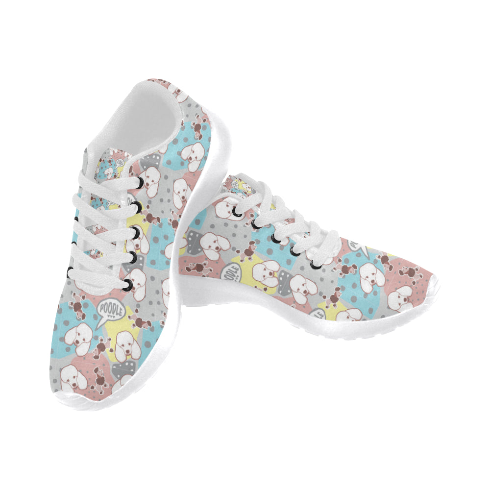 Poodle Pattern White Sneakers Size 13-15 for Men