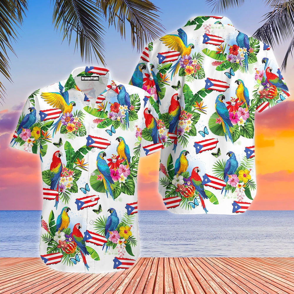 Puerto Rico Parrots Tropical Hawaiian Shirt For Men And Women