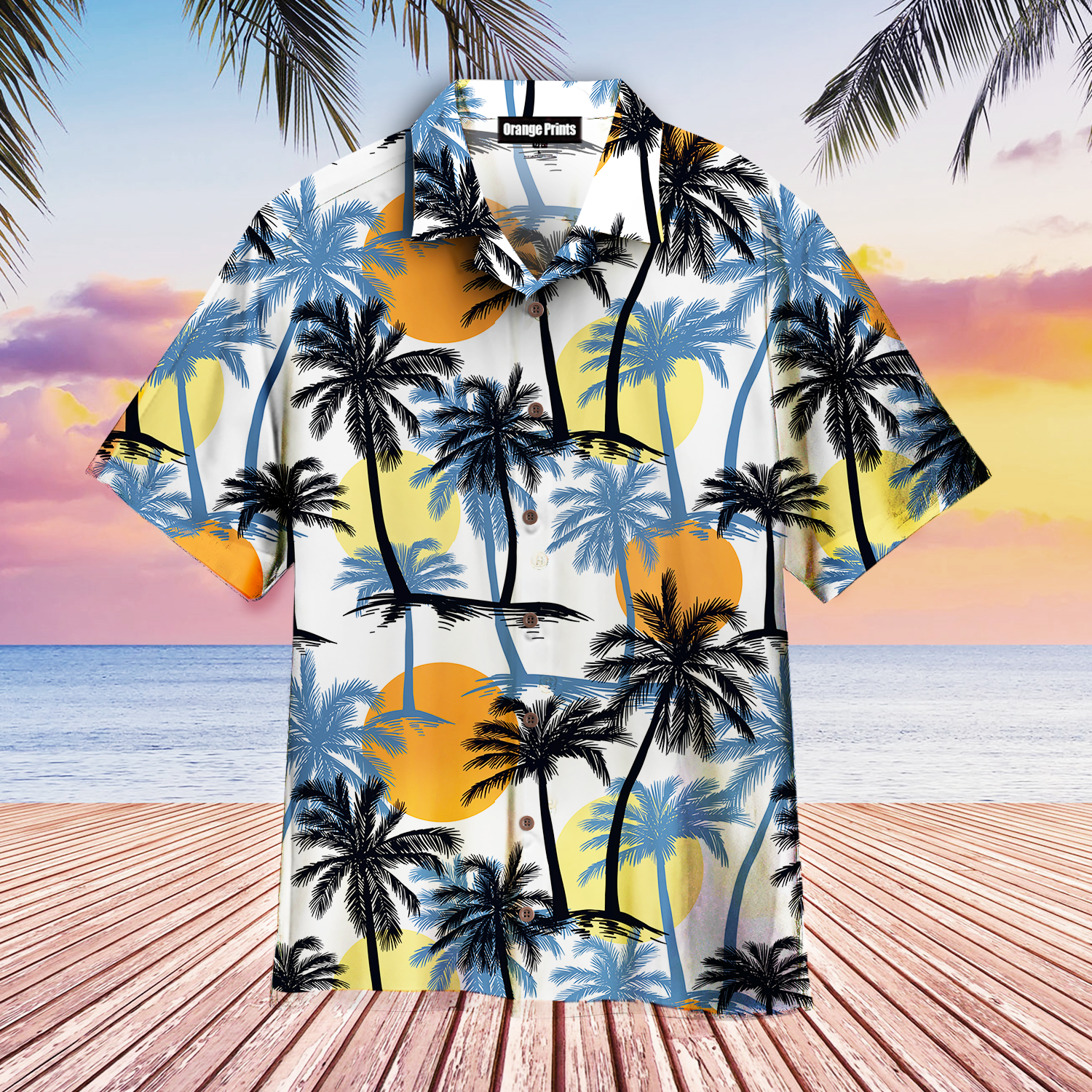 Retro Sunset Palm Trees Tropical Hawaii Shirt For Men Women Ha50284