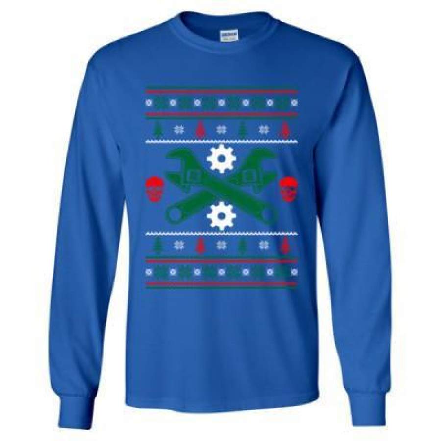 AGR Mechanic Ugly Christmas Sweater Xmas – Long Sleeve T-Shirt