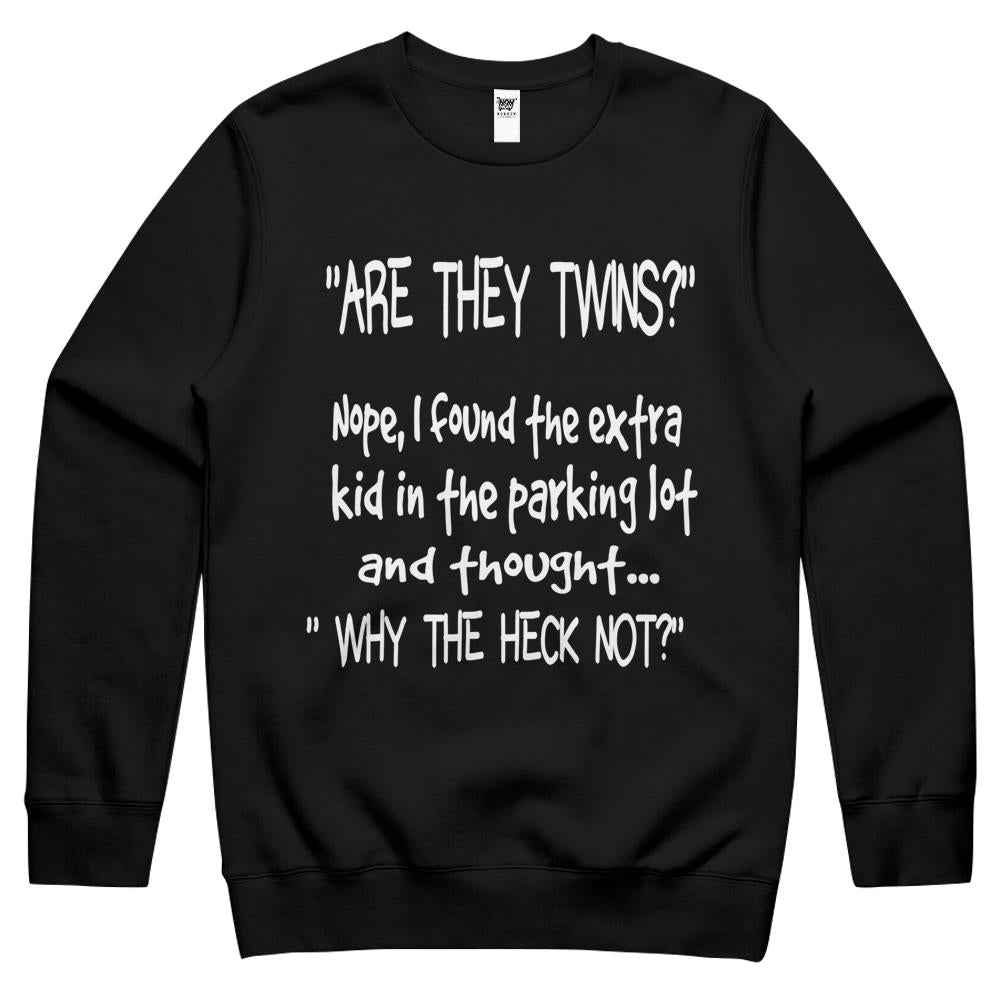 Are They Twins Funny Dad Daddy Parent Humor Joke Mens Father’S Day Gift Crewneck Sweatshirt