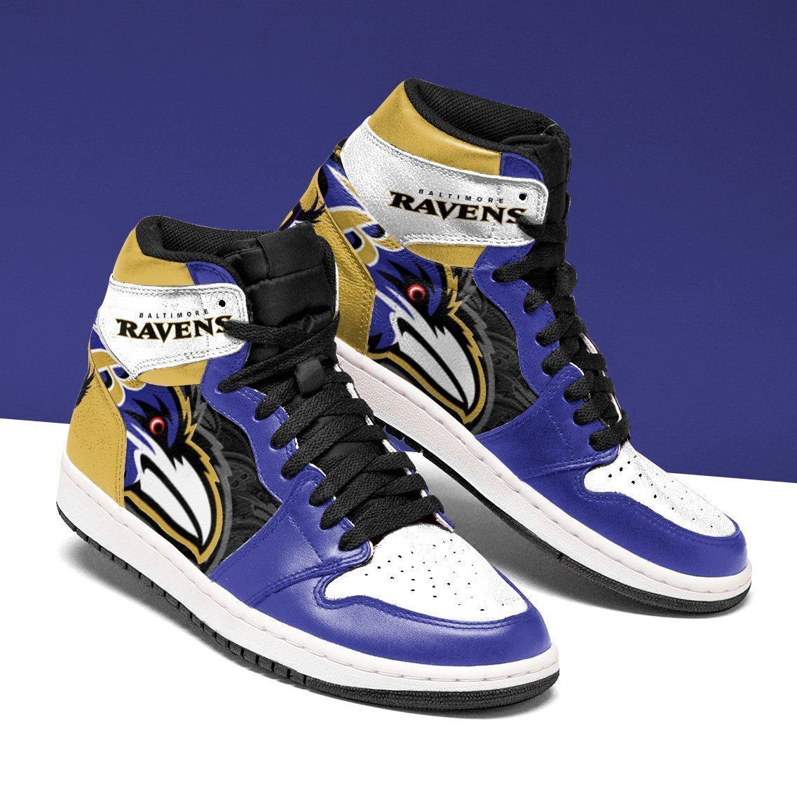 Baltimore Ravens Men Air Jordan Unique Football Custom Shoes Sport Sneakers