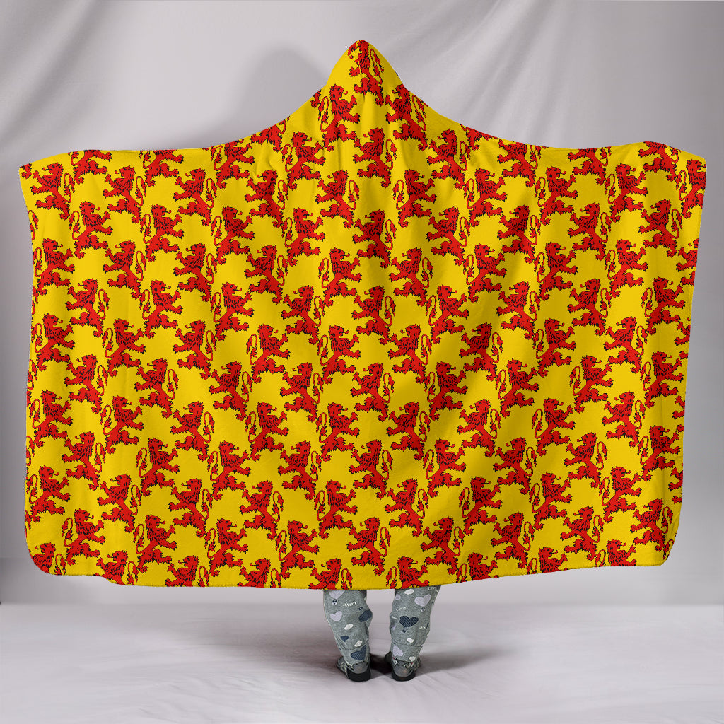 1Stscotland Hooded Blanket Scottish Lion Repeating Pattern A7