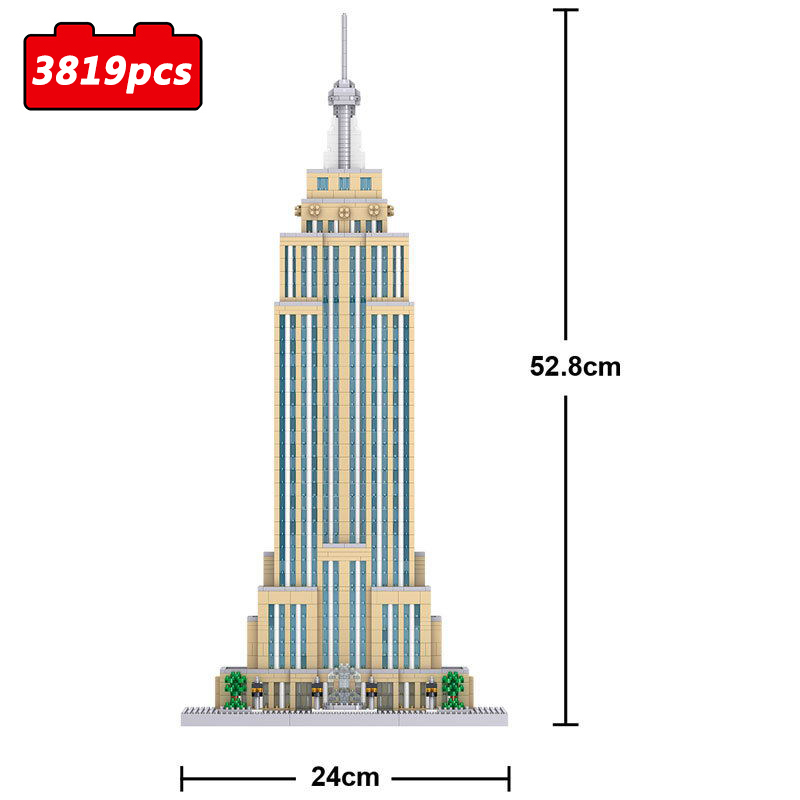3819pcs City Architecture New York Empire State Building Blocks Brick Tower Church University Model Education Construction Toys alx