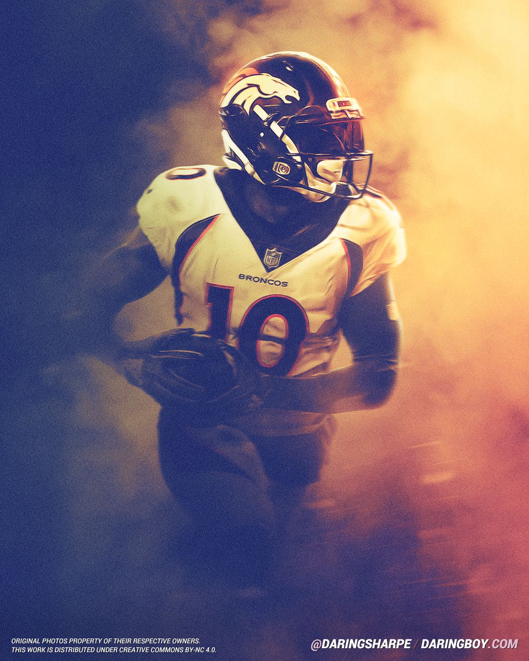 Denver Broncos Emmanuel Sanders #10 Poster For Fans poster canvas