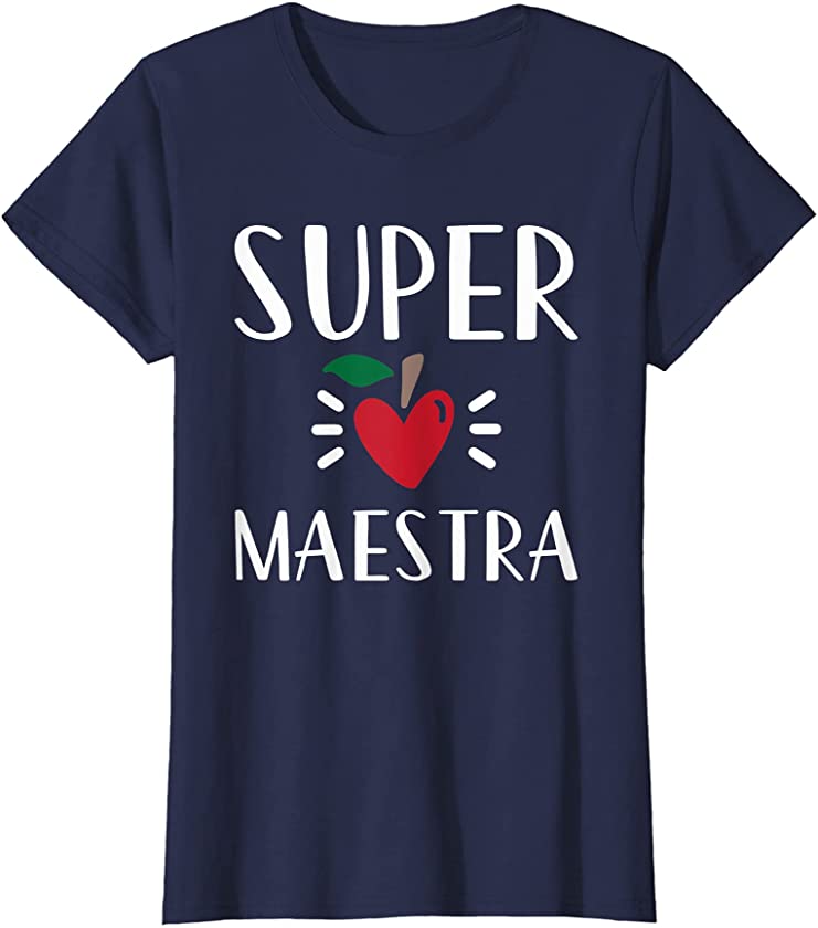 Womens Spanish Teacher Super Maestra Playera Bilingual Teacher T-Shirt