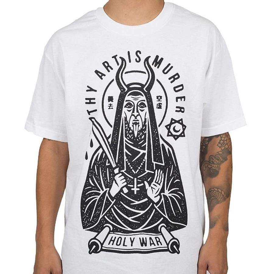 Thy Art Is Murder Men’S Soul Priest T-Shirt White Summer Cotton T Shirt