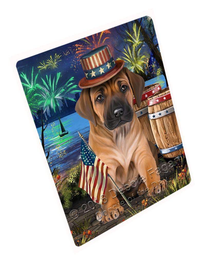 4Th Of July Independence Day Fireworks Rhodesian Ridgeback Dog At The Lake Blanket Blnkt76971