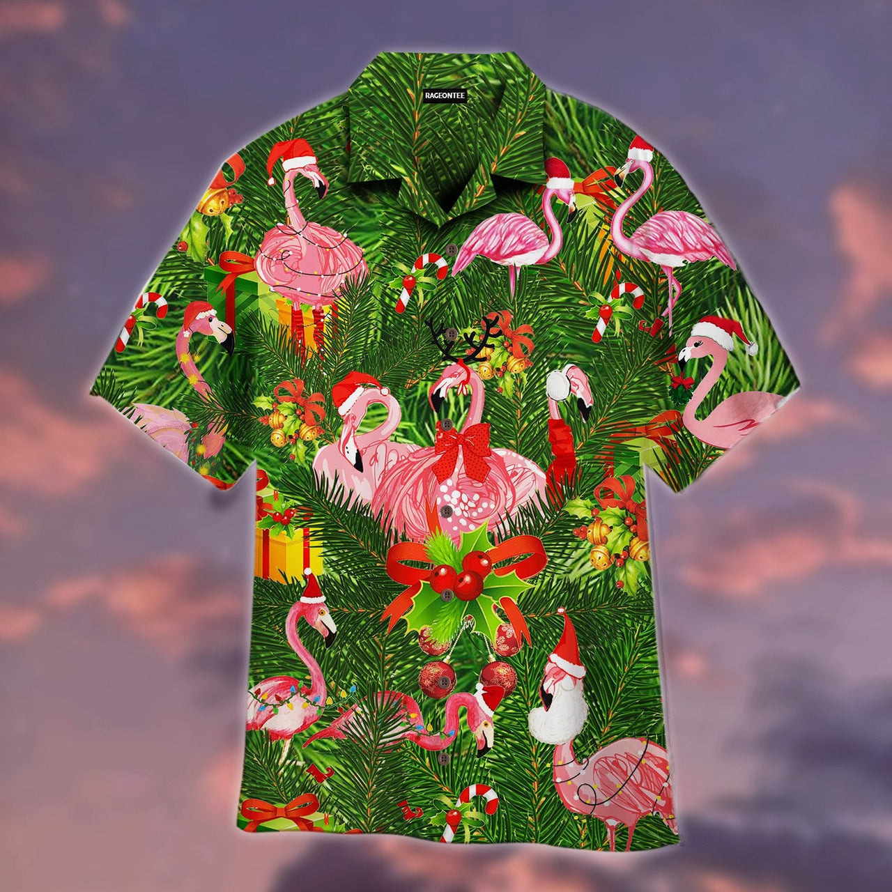 Flamingo Merry Christmas Aloha Hawaii Shirts Unisex Ha111302