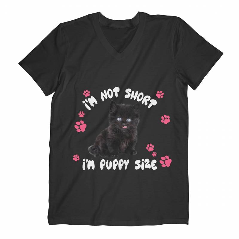 Sunshine89 – Puppy size black cat – Comfort V-neck