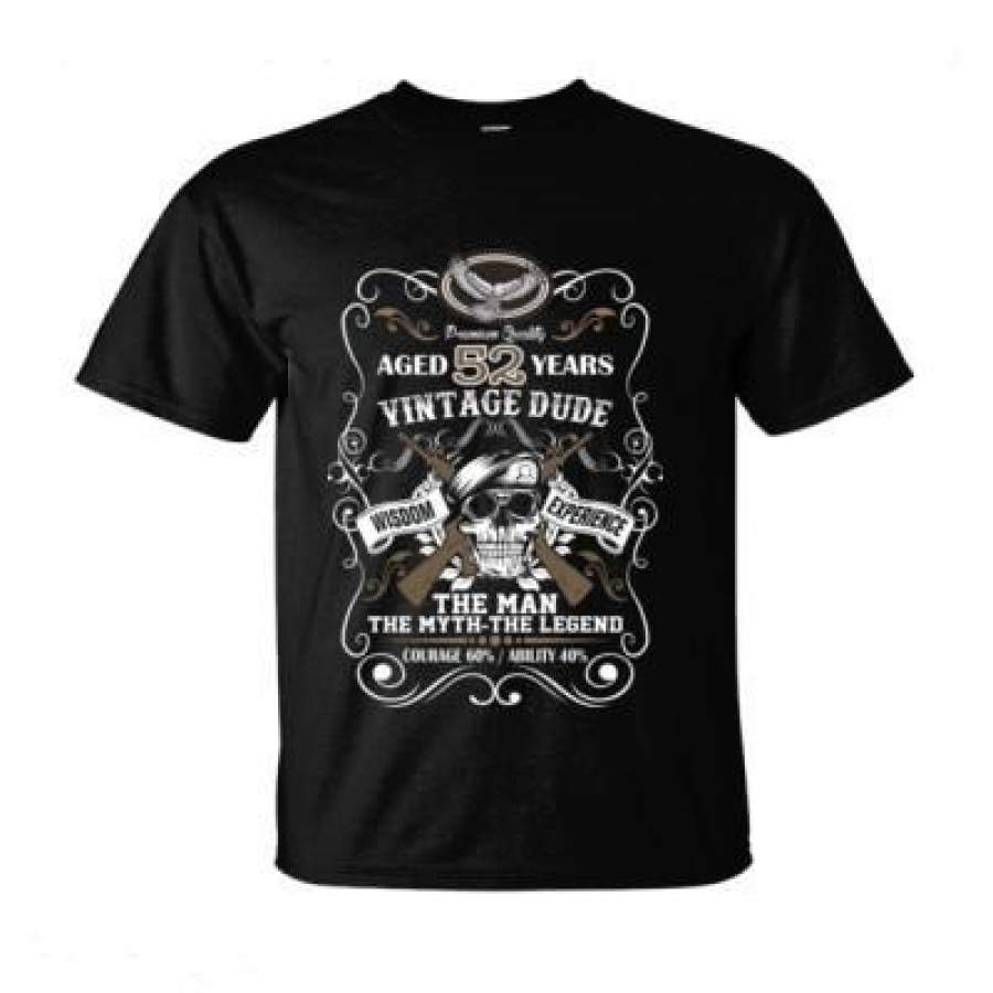 AGR Aged 52 Years Vintage Dude Wisdom Experience The Man The Myth The Legend Courage 60% Ability 40% – Ultra-Cotton T-Shirt