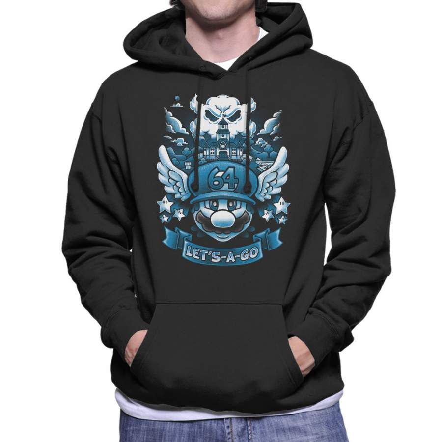 Super Mario 64 Tribute Blue Men’s Hooded Sweatshirt