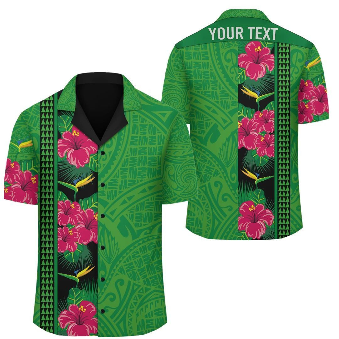 Personalized Hawaii Hibiscus Flowers Polynesian Hawaiian Shirt Domi Style