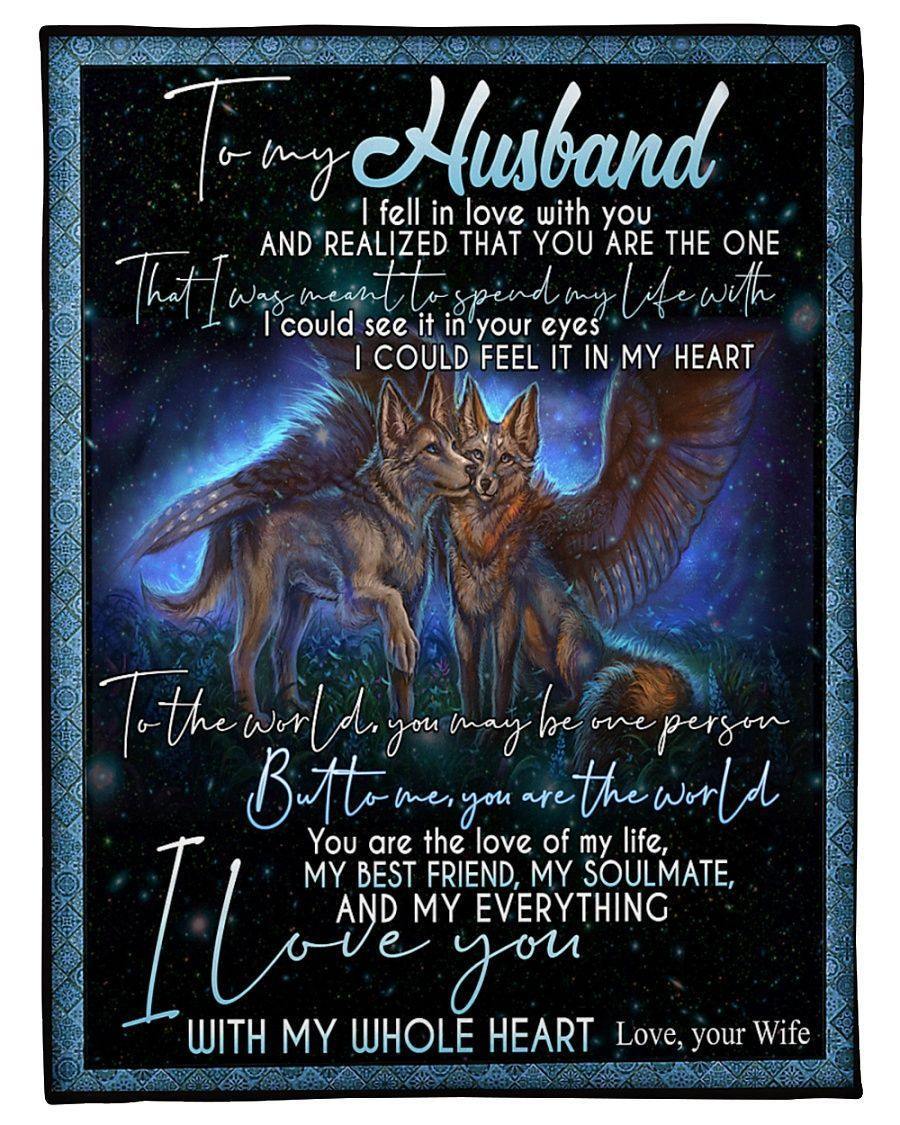 [Personalized Name] To My Husband Fox From Wife I Fell In Love With You – Best Gift For Husband From Wife, Gift For Home Decor, Gift For Family  – Fleece Blanket