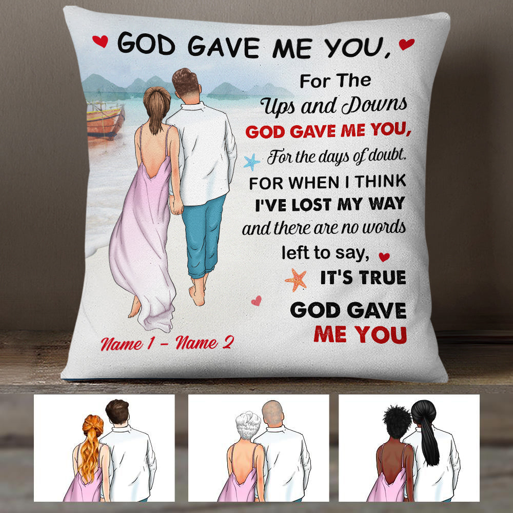 Personalized Summer Beach Couple Love Pillow Jn102 87O34 (Insert Included)