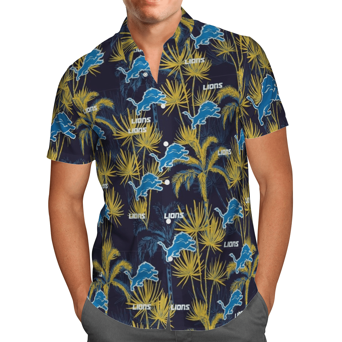 R-Detroit Lions Football Hawaiian Shirt