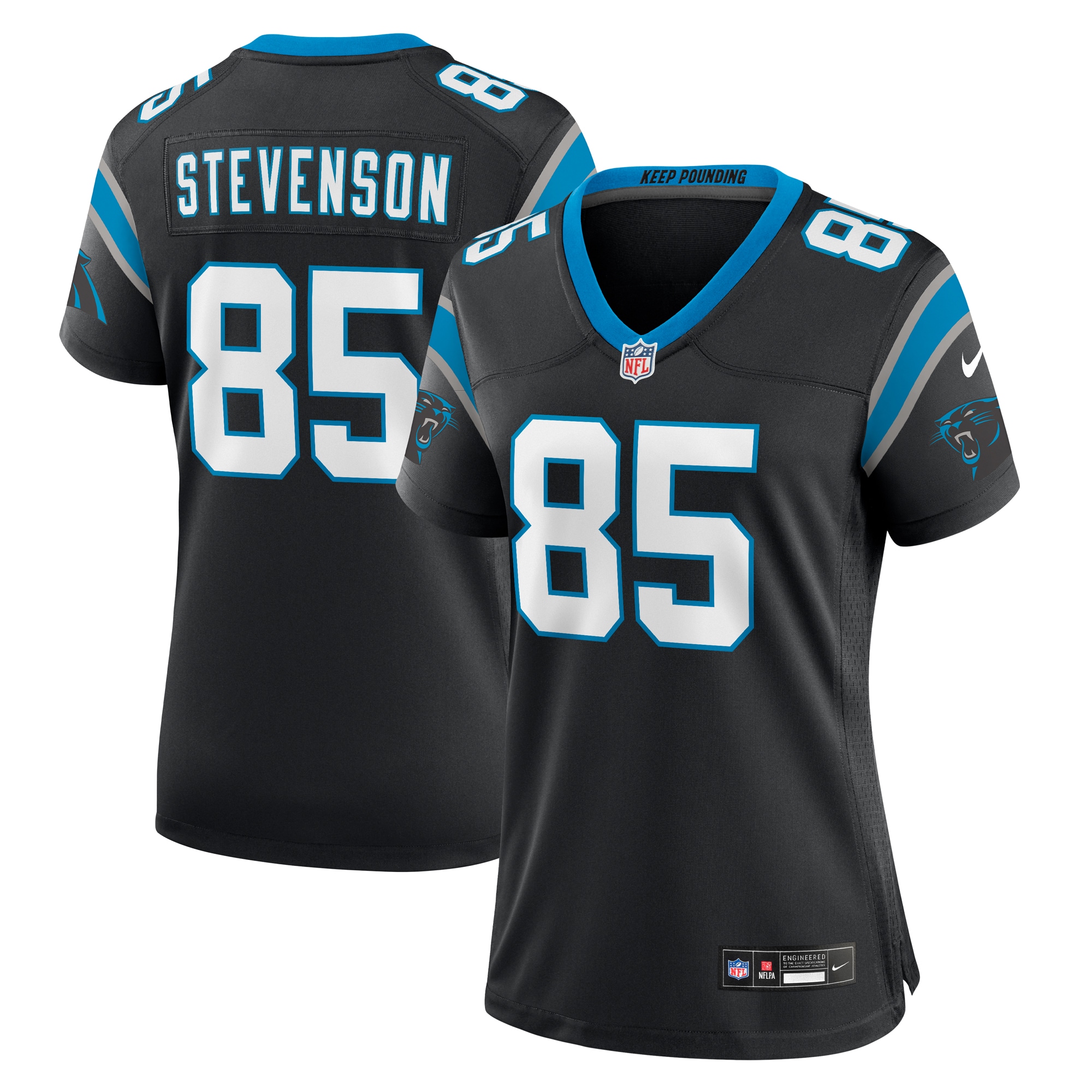 Women’s Carolina Panthers Marquez Stevenson  Black Team Game Jersey