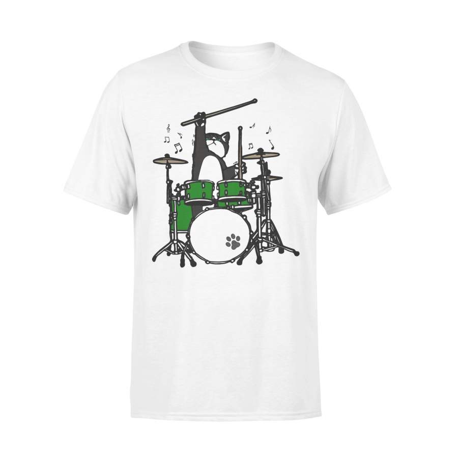 Funny Cat Playing Drums  T-shirt