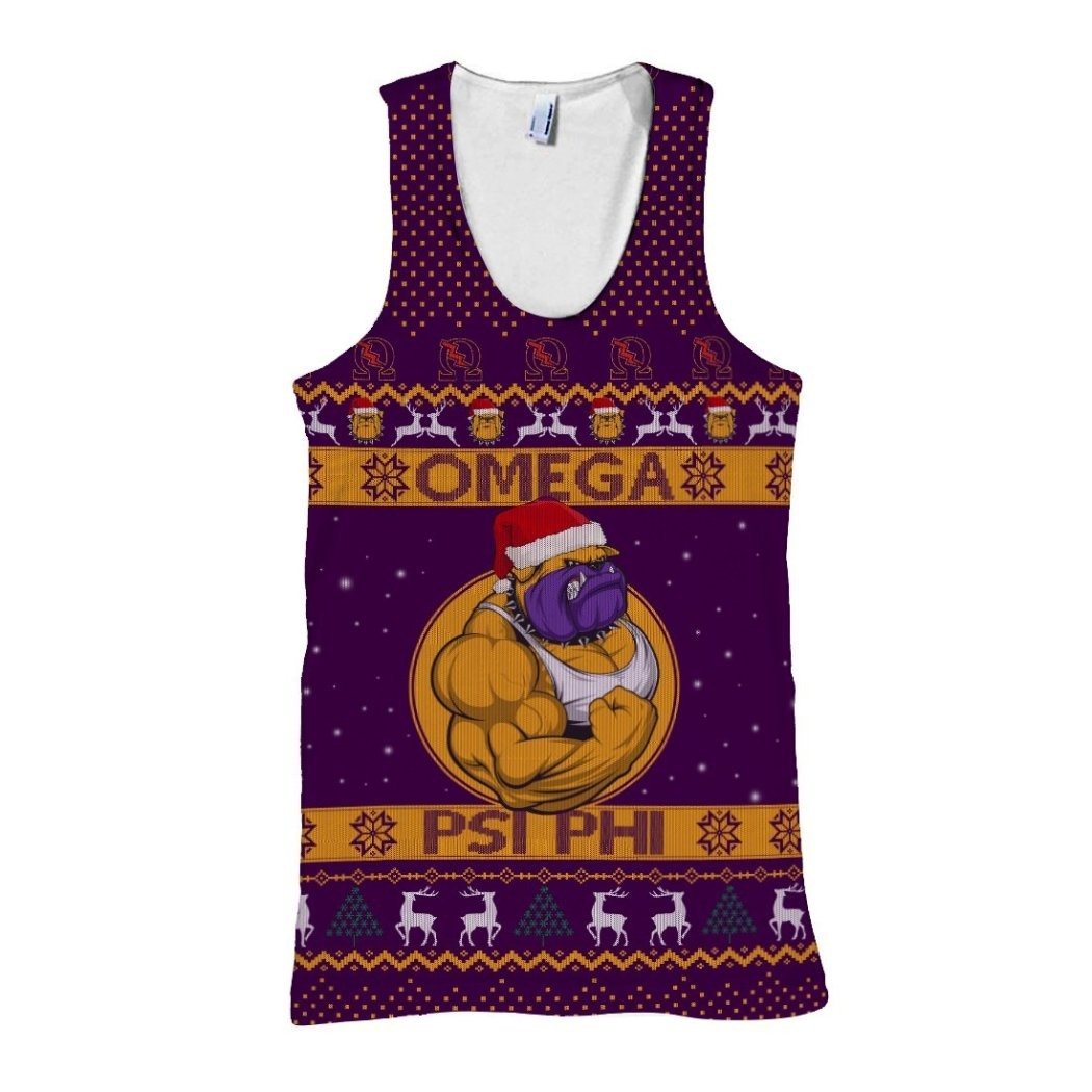 Masonstars Tank Top – Lux Omega Psi Phi Muscle Bulldog Christmas Tank Top J5