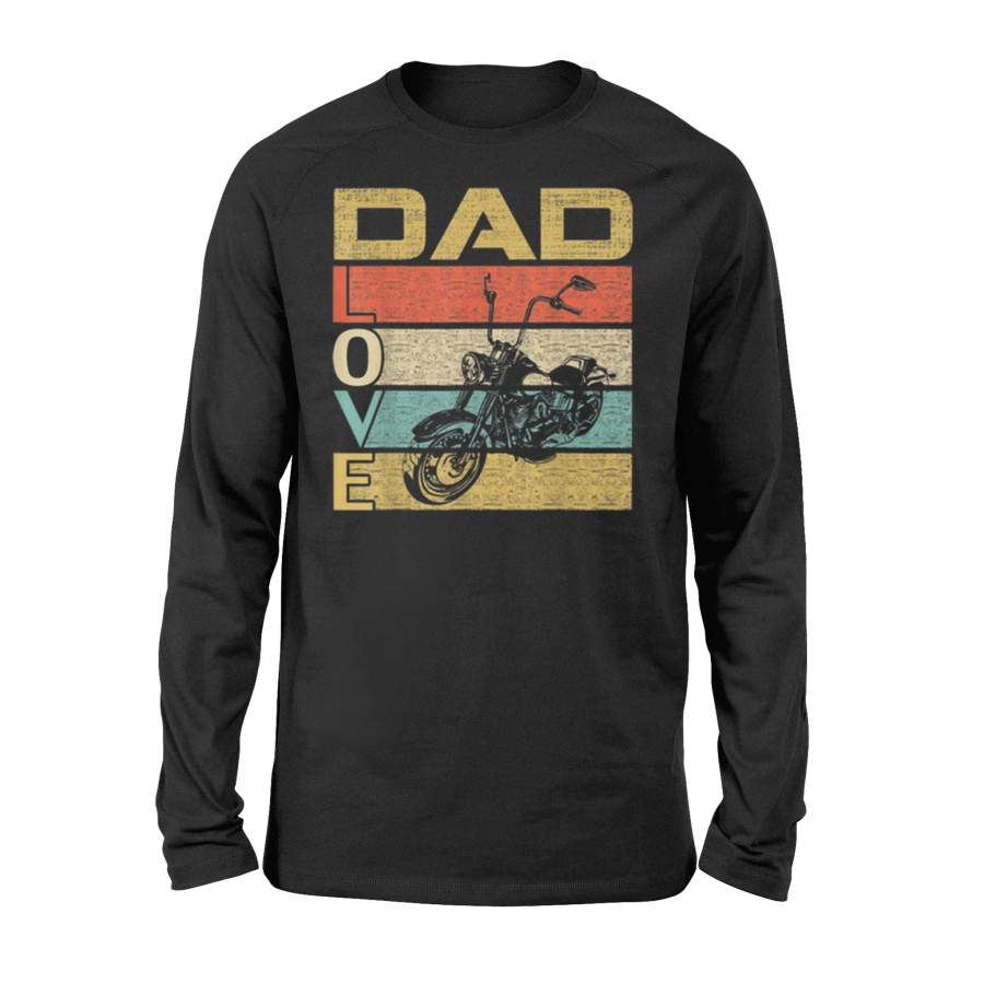 Retro Vintage Dad Love Motorcycle Father’s Day Long Sleeve T-Shirt
