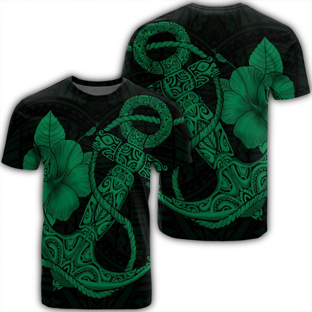 Hawaii Anchor Poly Tribal Hibiscus Polynesian Green Ah Jr Ha38177