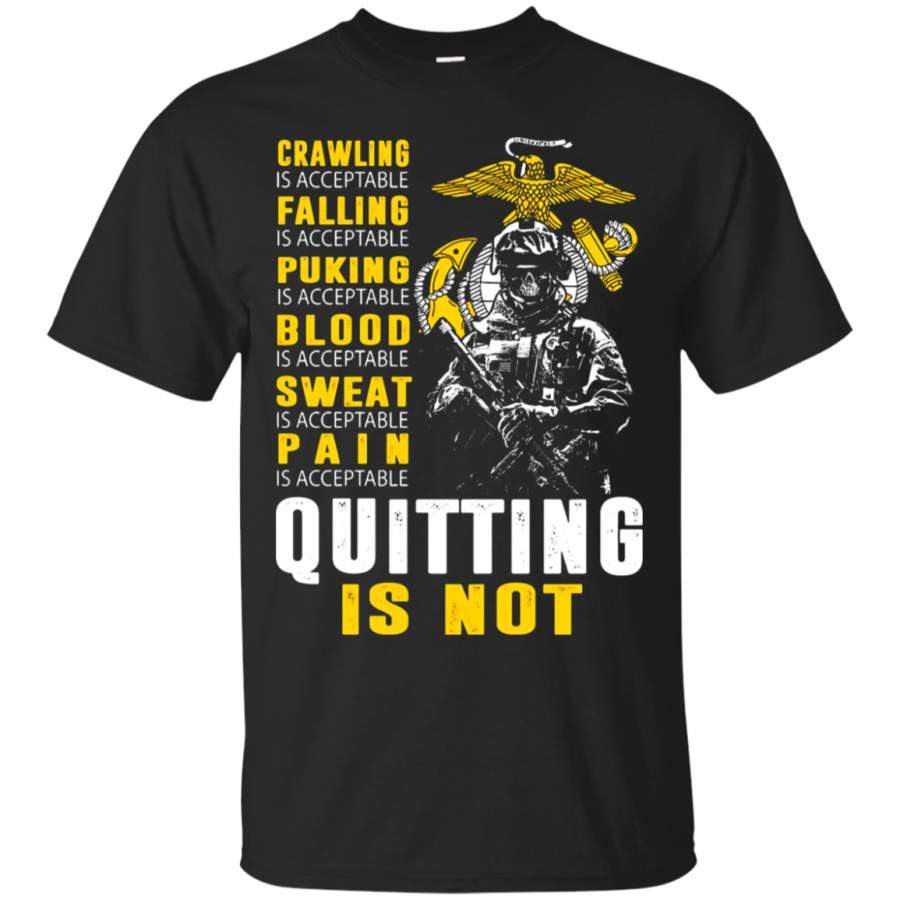 AGR Crawling Falling Puking Blood Sweat Pain USMC T-Shirt