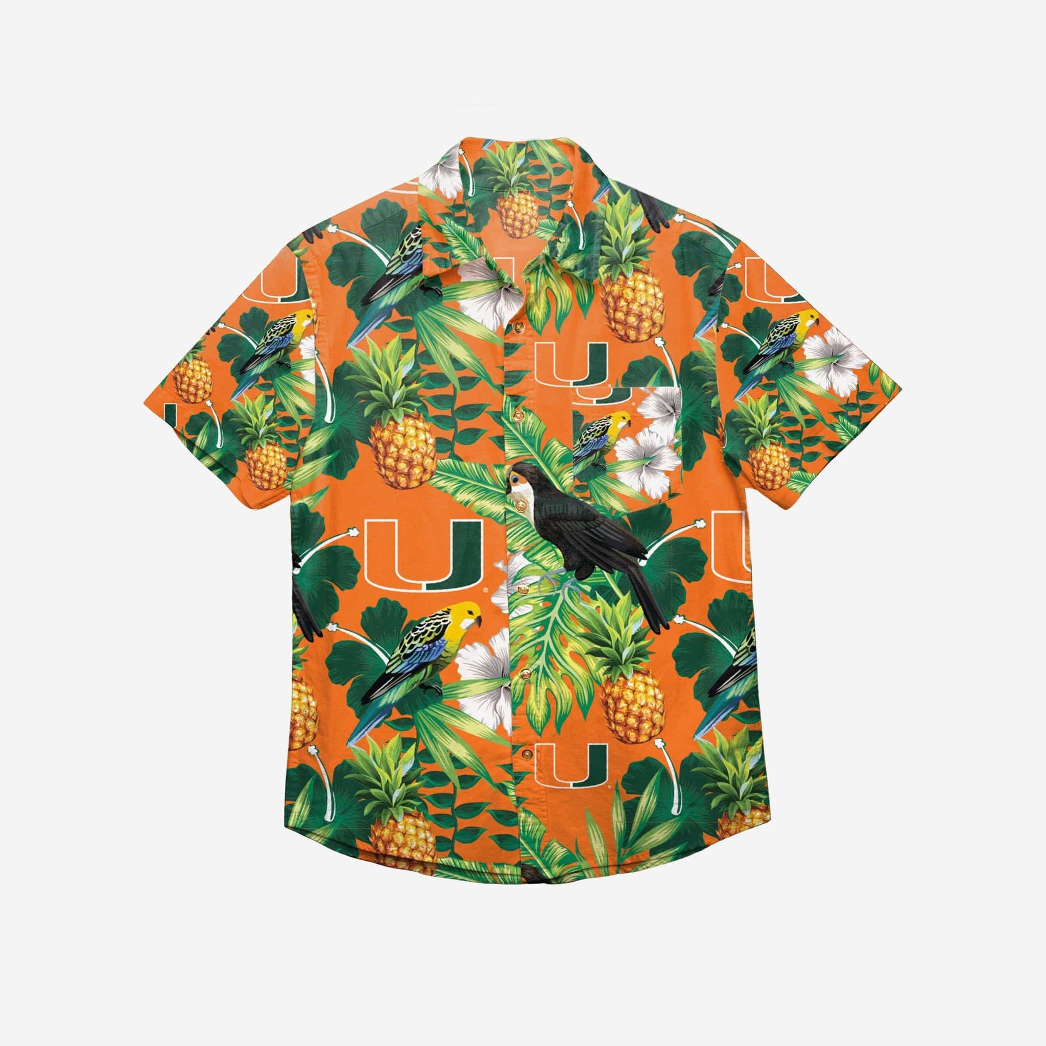 Miami Hurricanes Floral Button Up Hawaii Shirt Ha92342