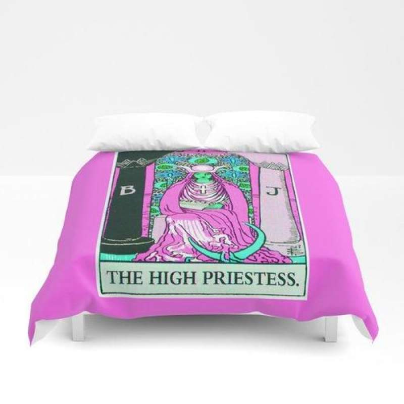 2. The High Priestess- Neon Dreams Tarot Duvet Cover Bedding Set