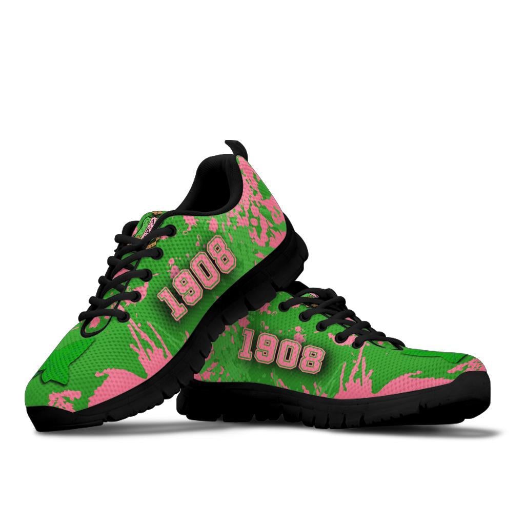 Wonder Print Footwear – Alpha Kappa Alpha Sneakers – Spaint Style Lt10