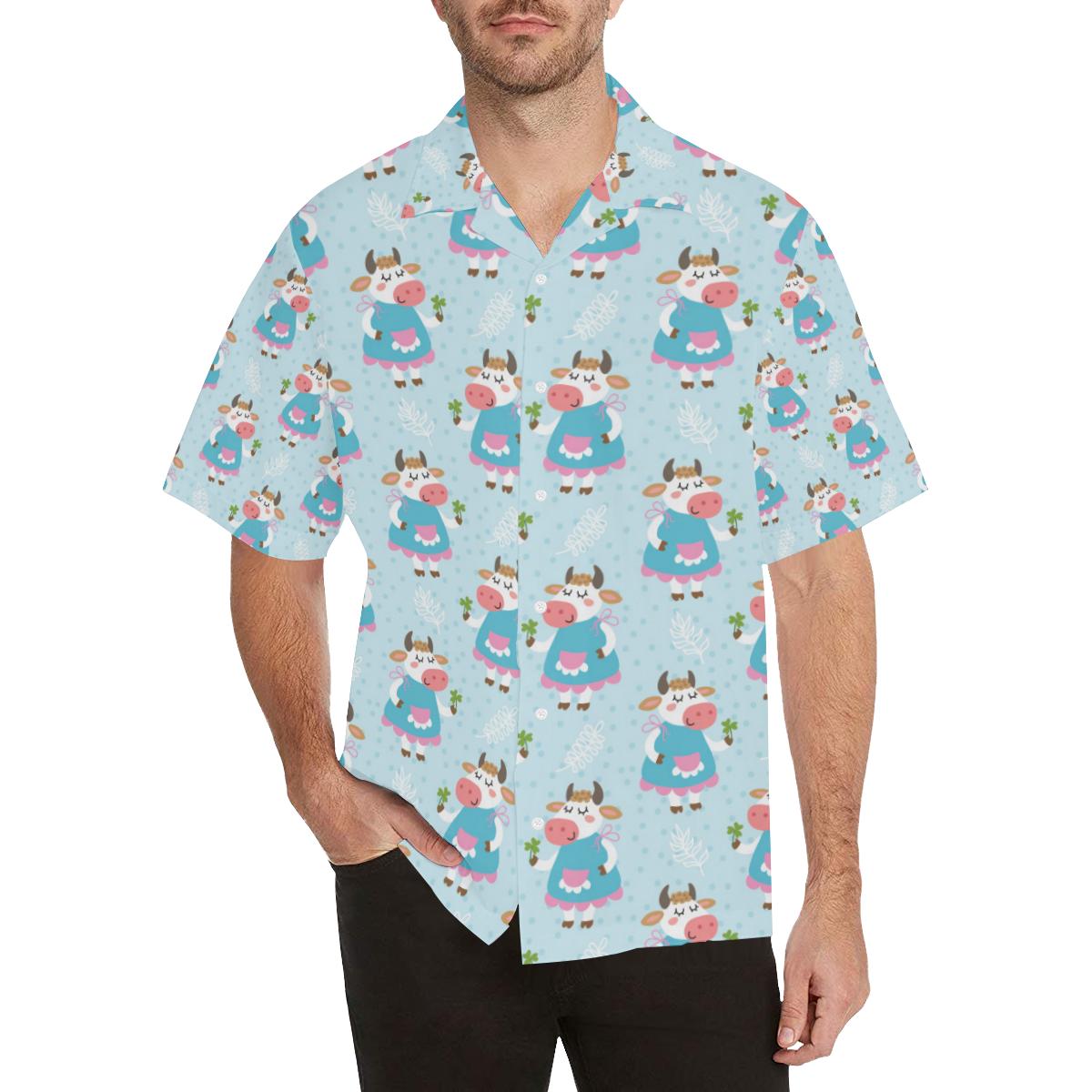 Cattle Happy Pattern Print Design Hawaii Cow Hawaii Shirt For Men Women Ha14006