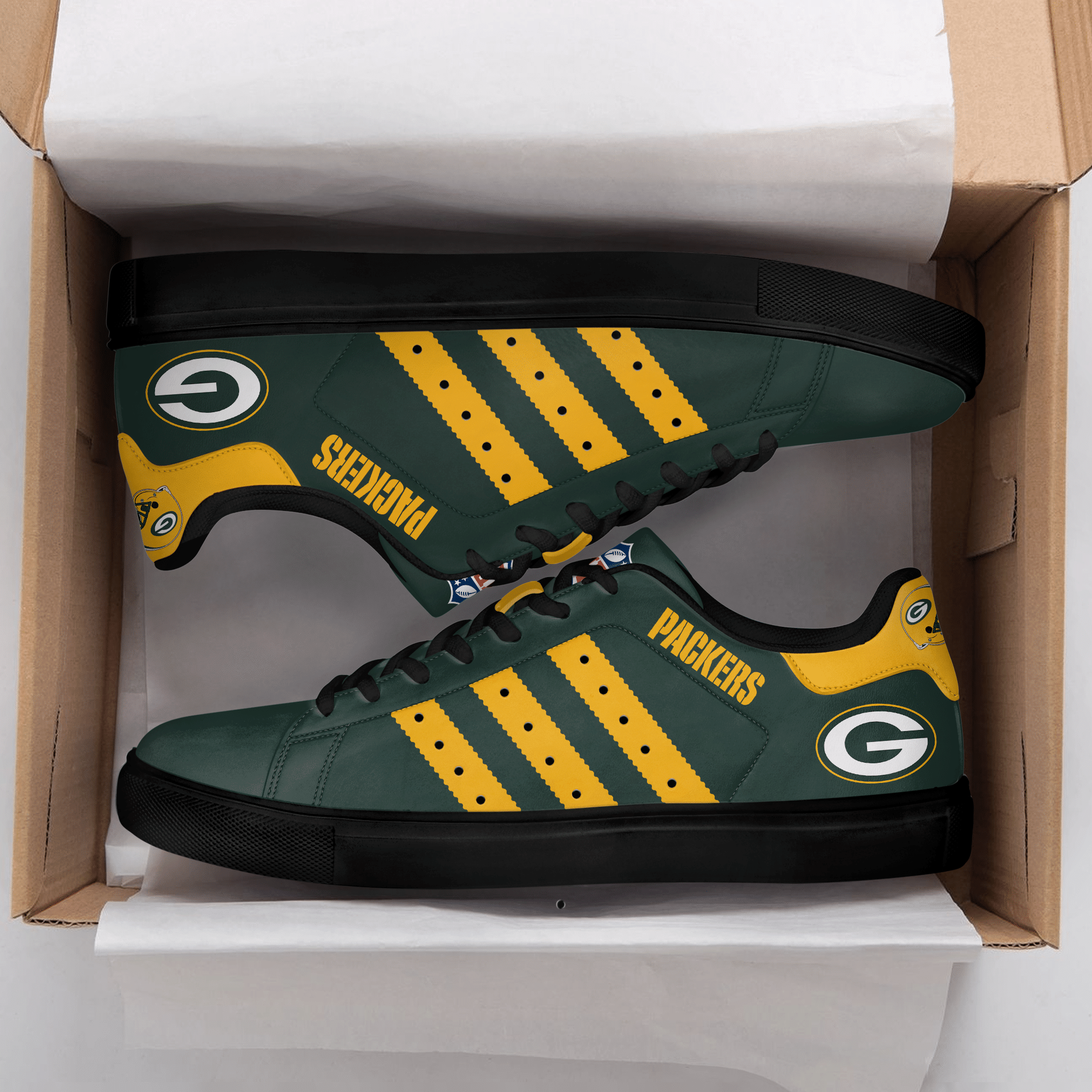 Green Bay Packers Low Top Shoes Xl9