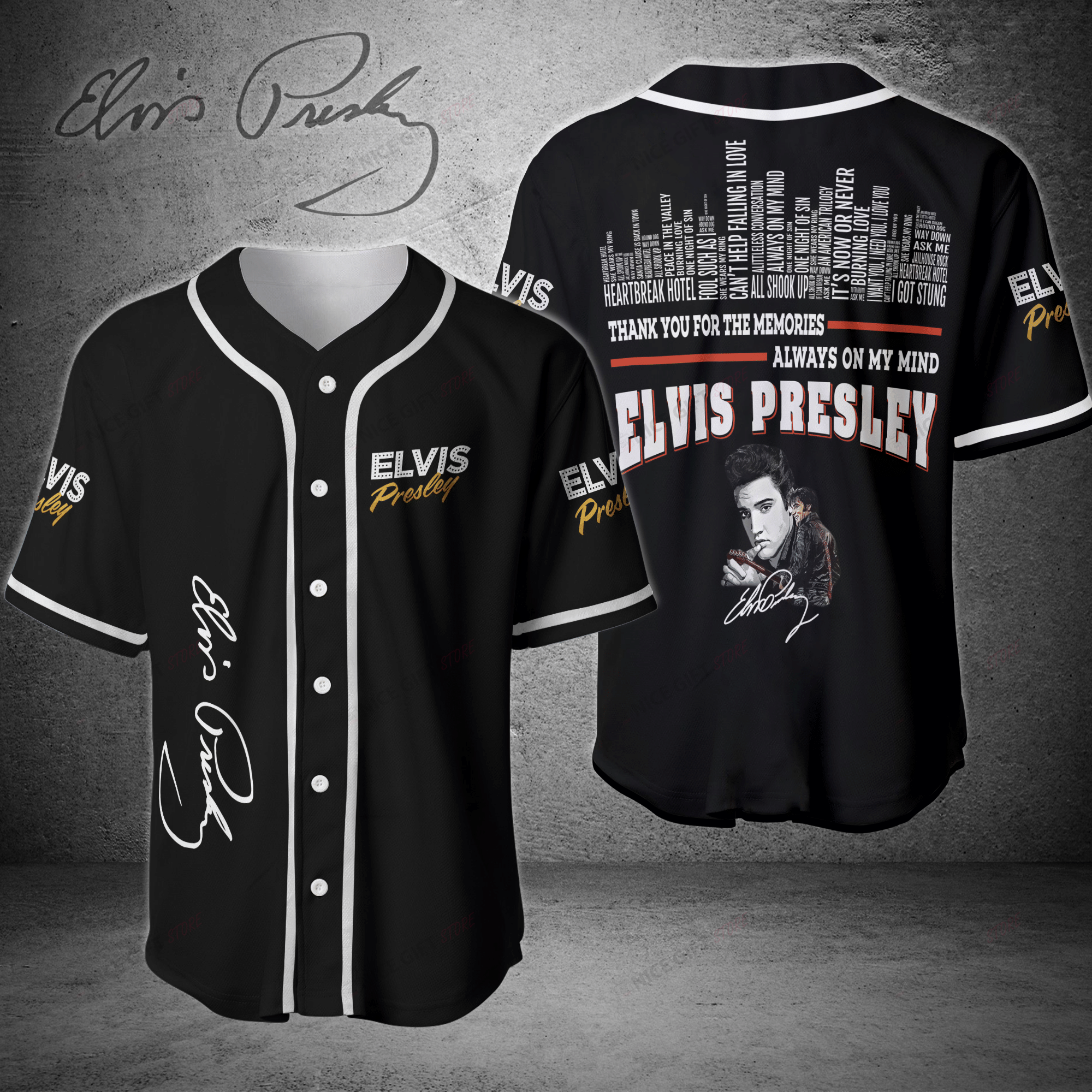 Elvis Presley Baseball Jersey Bbj-Y5I7