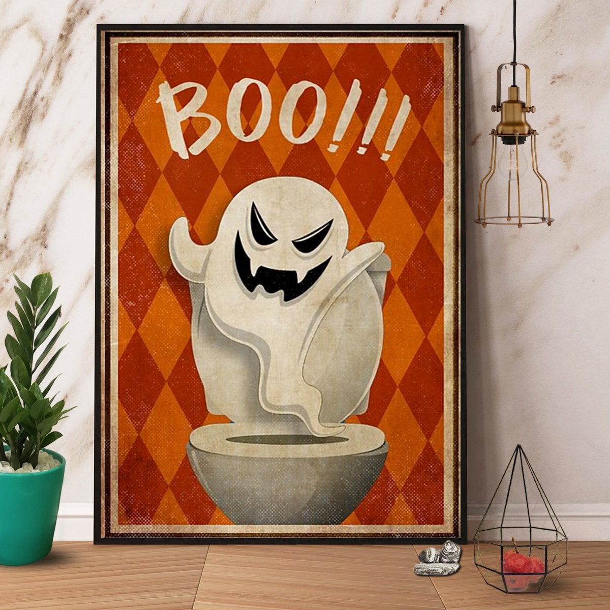 Boo Toilet Funny Halloween Bathroom Canvas And Poster, Canvas Prints, My Poster Wall, Canvas Wall Art, Wall Decor Visual Art, Halloween Gift, Happy Halloween