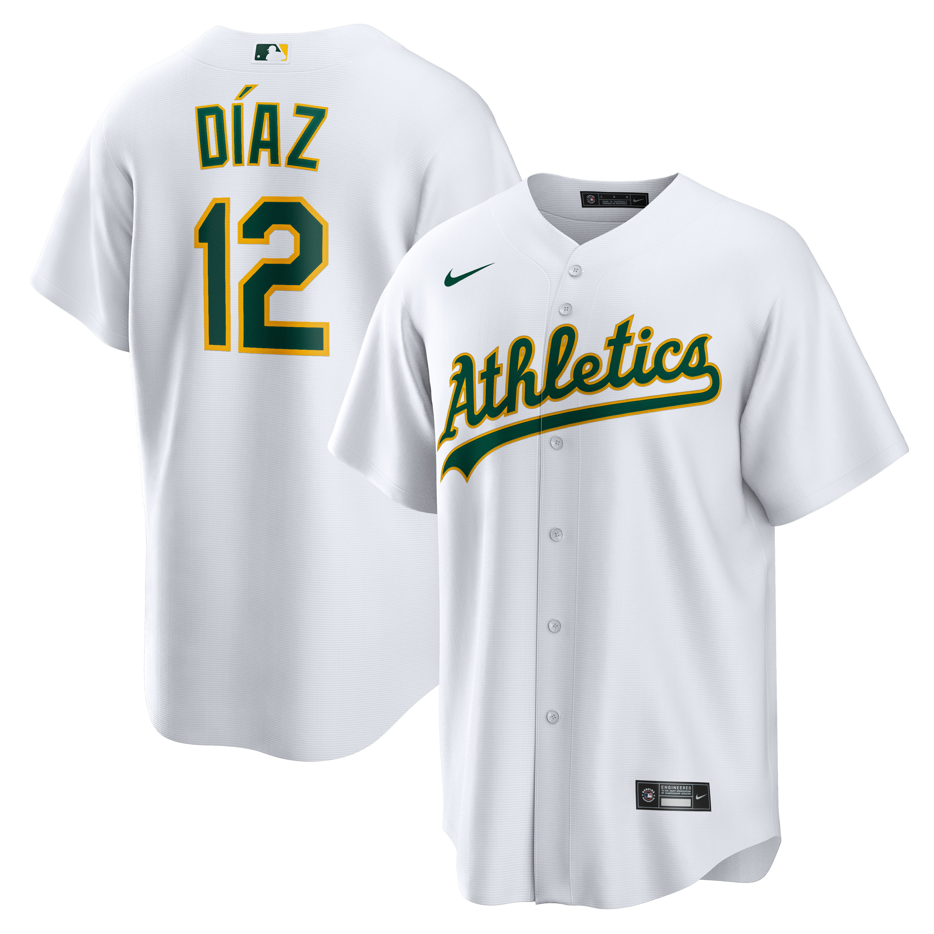 Men’s Oakland Athletics Aledmys Díaz White Home  Player Jersey