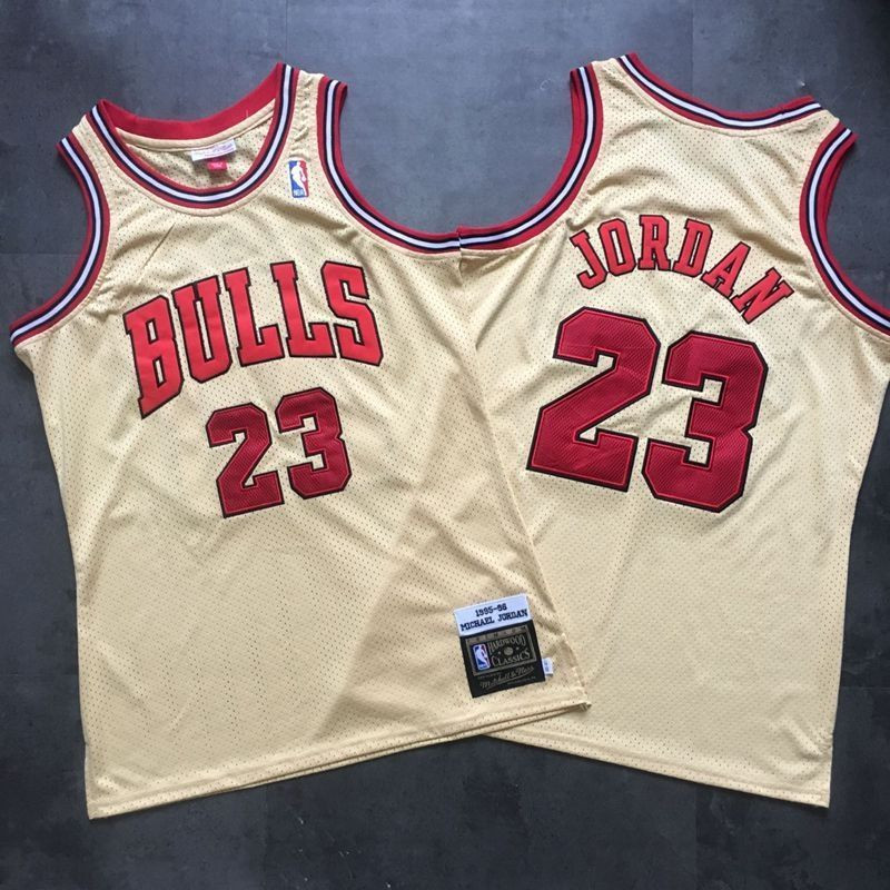 Chicago Bulls Michael Jordan #23 NBA Classic Gold Jersey