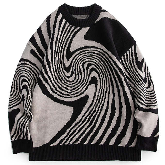 Autumn Winter Sweater Men Women Whirlpool Knit Sweater Harajuku Loose Casual Knitted Sweater Pullover Hip Hop Streetwear alx